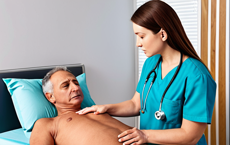 **Image prompt:** A compassionate occupational therapist (OT) in a modern clinic setting, carefully evaluating a patient. Show the OT using a holistic approach, considering not just physical symptoms but also the patient's emotional well-being and social environment. Subtle hints of assistive technology are present, representing the future of OT. The overall feeling is hopeful and empowering.