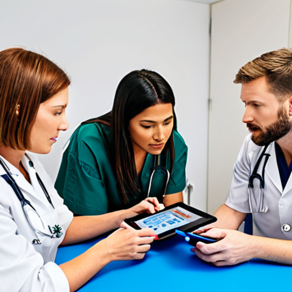 **

A diverse group of occupational therapists collaborating on a patient assessment, using various tools (like goniometers, cognitive tests, environmental checklists) and modern technology (tablets with OT apps), in a brightly lit clinic. Emphasize teamwork and a holistic approach to patient care.

**