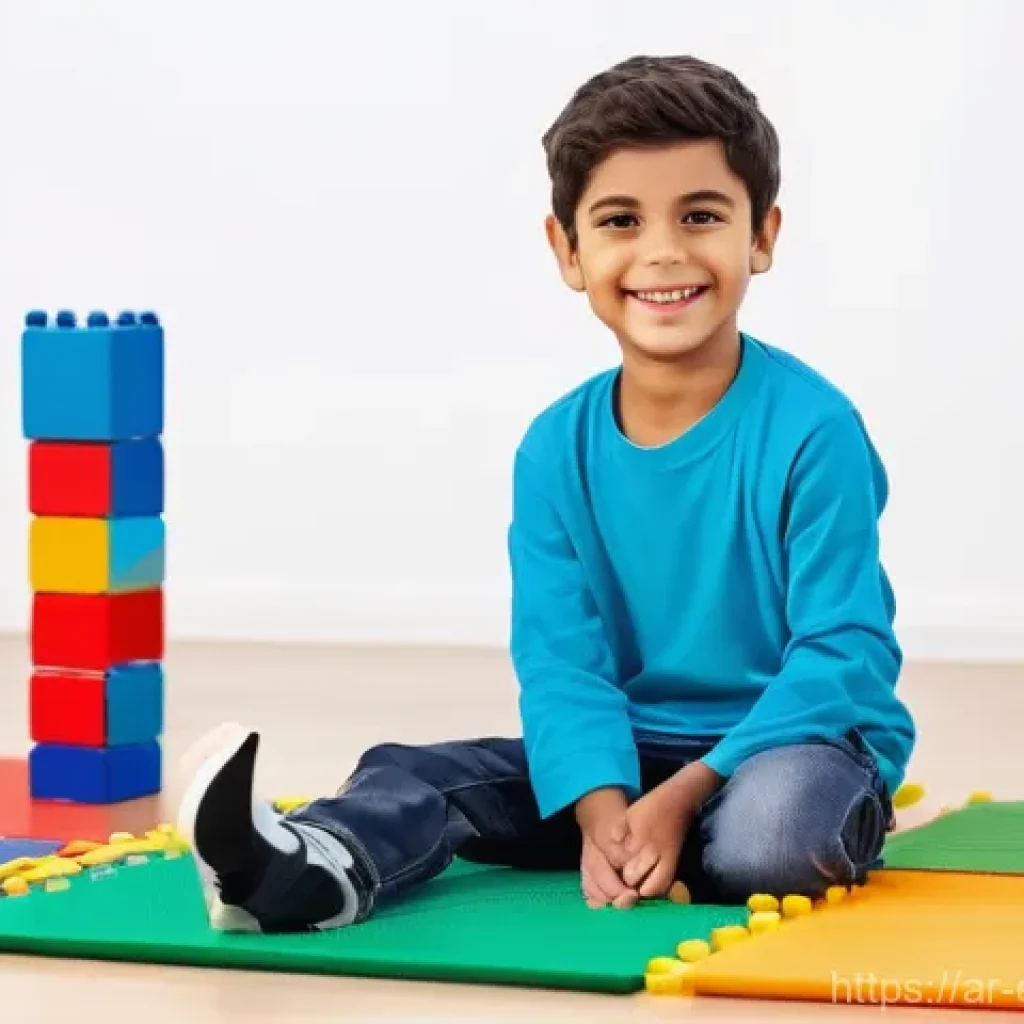 작업치료사의 치료 계획 성공 사례 - **Prompt for a Child's Recovery through Play Therapy:**
    "A bright, cheerful young Arab boy, arou...