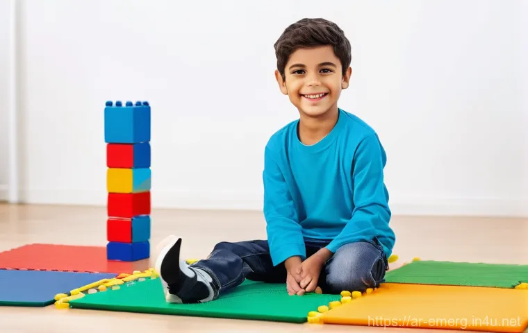 작업치료사의 치료 계획 성공 사례 - **Prompt for a Child's Recovery through Play Therapy:**
    "A bright, cheerful young Arab boy, arou...