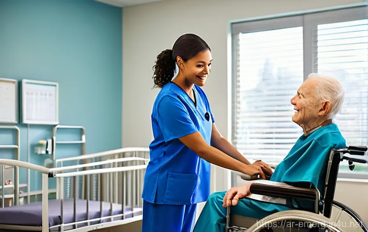 작업치료사의 병원 업무 사례 - **Prompt:** A compassionate female occupational therapist (around 35 years old, with a warm smile, d...