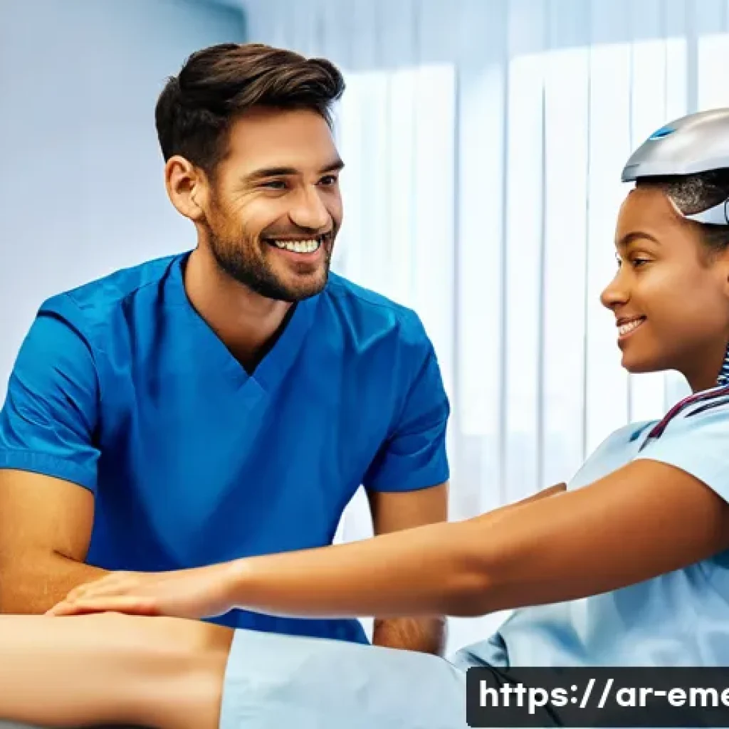 작업치료사의 글로벌 학회 참여 사례 - **Prompt 1: AI-Powered Rehabilitation with Human Touch**
    "A bright, spacious occupational therap...