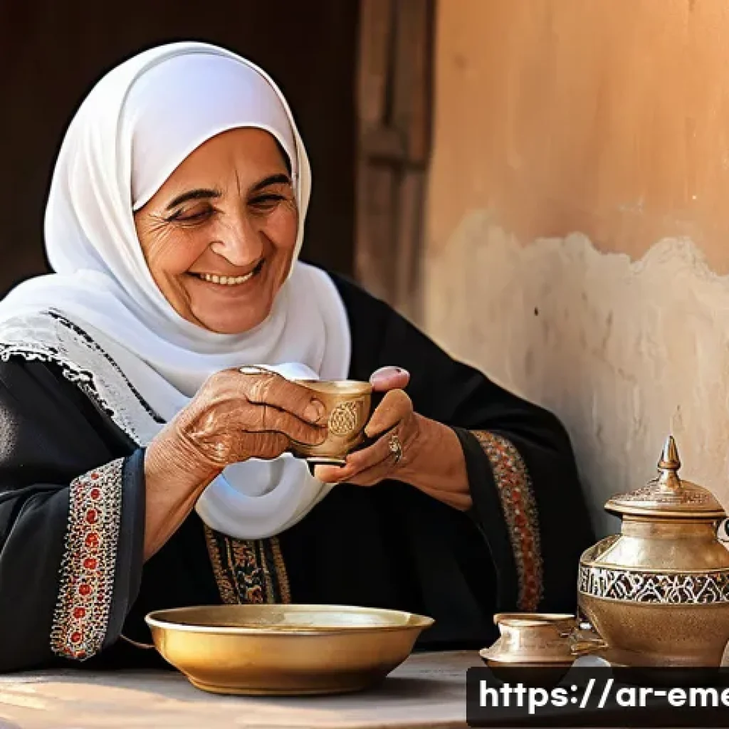 작업치료사의 환자 치료 경험 공유 사례 - **Prompt: Elderly Arab Woman Making Coffee, Symbolizing Renewed Independence**
    "A heartwarming p...
