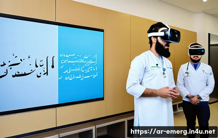 작업치료사의 병원 내 교육 참여 - A modern hospital training room in the Middle East, with diverse occupational therapists wearing pro...