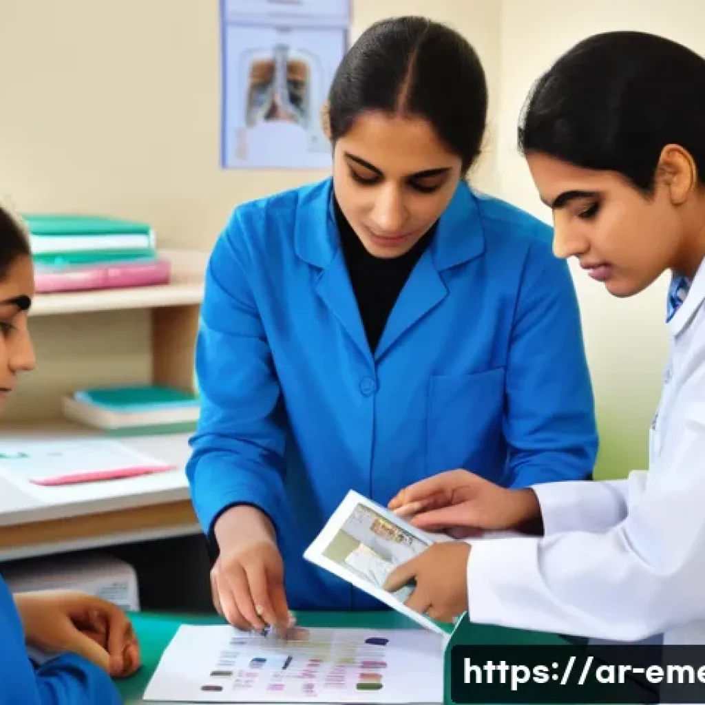 작업치료사 직무 교육 과정 - A detailed training session in an occupational therapy classroom in a Middle Eastern setting, featur...