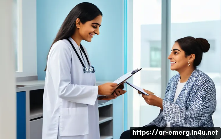 작업치료사로 성공하는 비법 - A professional occupational therapist in a modern clinic setting, engaging warmly with an adult Midd...