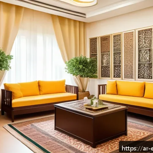 작업치료사의 치료 공간 디자인 - A warm and inviting therapeutic room designed for Arabic-speaking patients, featuring walls painted ...