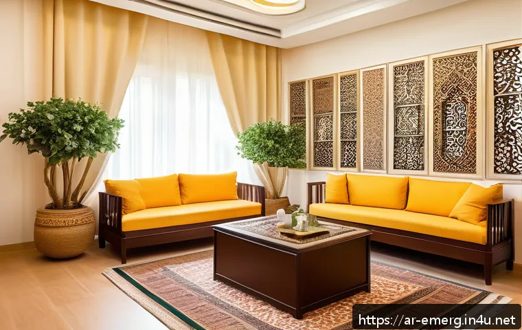 작업치료사의 치료 공간 디자인 - A warm and inviting therapeutic room designed for Arabic-speaking patients, featuring walls painted ...