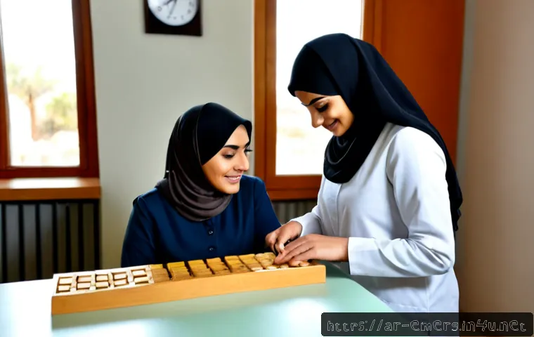작업치료사의 환자 진단 사례 - Photorealistic occupational therapy assessment in a modern Arab rehabilitation clinic, a compassiona...